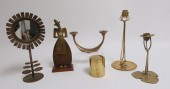 GROUP OF 6 BRASS, BRONZE & MET