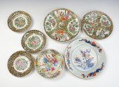 GROUP OF 6 CANTONESE GLAZED PL