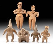 GROUP OF 6 COLIMA REDWARE FIGU