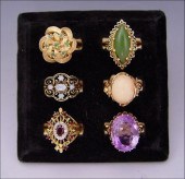 GROUP OF 6 ESTATE 14k GOLD GEM