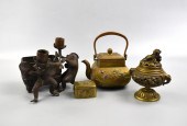 GROUP OF 6 JAPANESE BRONZE TAB