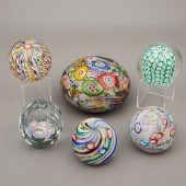 GROUP OF 6 LARGE MURANO GLASS