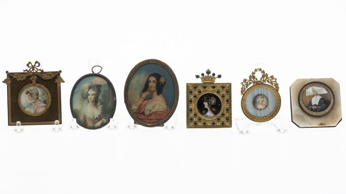 GROUP OF 6 PORTRAIT MINIATURESGroup