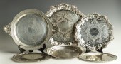Group of 6 Silver Plate Trays