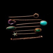 GROUP OF 7 GOLD AND GEMSTONE S