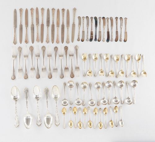 GROUP OF 77 PCS STERLING AND SILVER