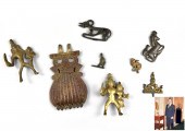 GROUP OF 8 ANTIQUE GILT BRONZE