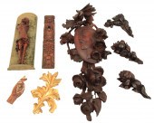 GROUP OF 8 CARVED WOOD ELEMENT