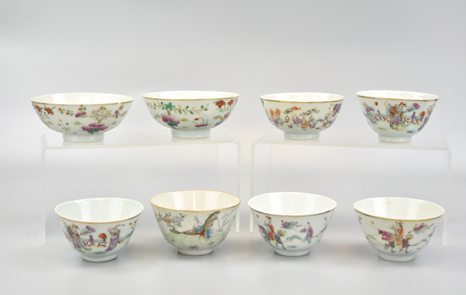 GROUP OF 8 CHINESE FAMILLE ROSE