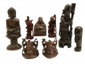 GROUP OF 8 ORIENTAL CARVED HAR