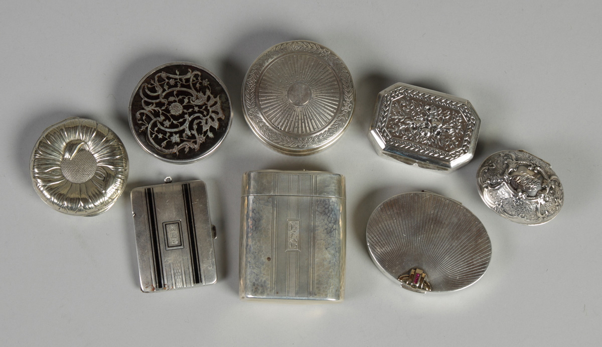Group of 8 Sterling Boxes/Cases