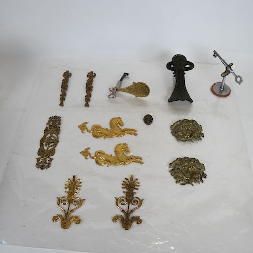 GROUP OF 9 APPLIQUES - BRONZE,