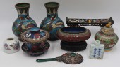 GROUP OF (9) CHINESE CLOISONNE