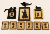 GROUP OF 9 FRAMED SILHOUETTES