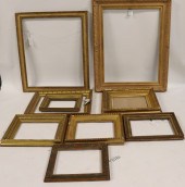 GROUP OF 9 ORNATE GILT WOOD FR