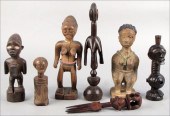 GROUP OF AFRICAN ARVED WOOD FI