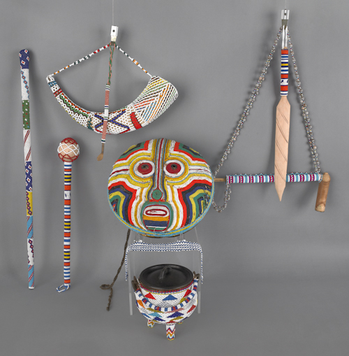 Group of African beaded items to