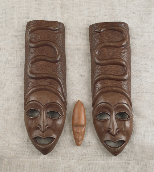 Group of African wooden carvings to