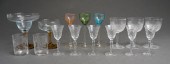 GROUP OF AMBER AND CLEAR GLASS