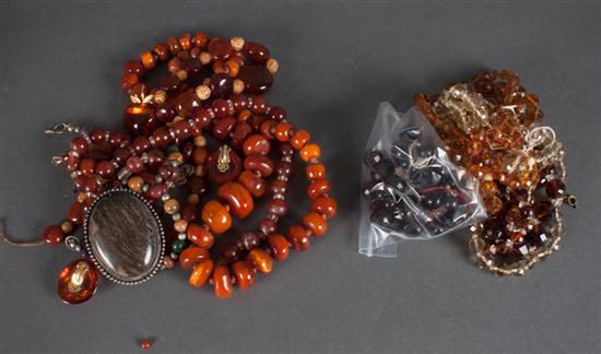 Group of amber synthetic amber
