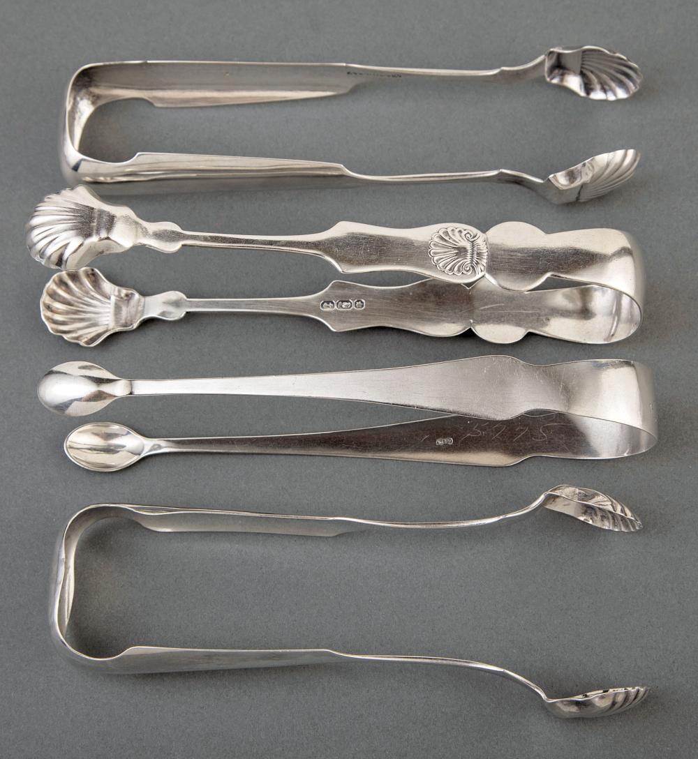 GROUP OF AMERICAN COIN SILVER SUGAR