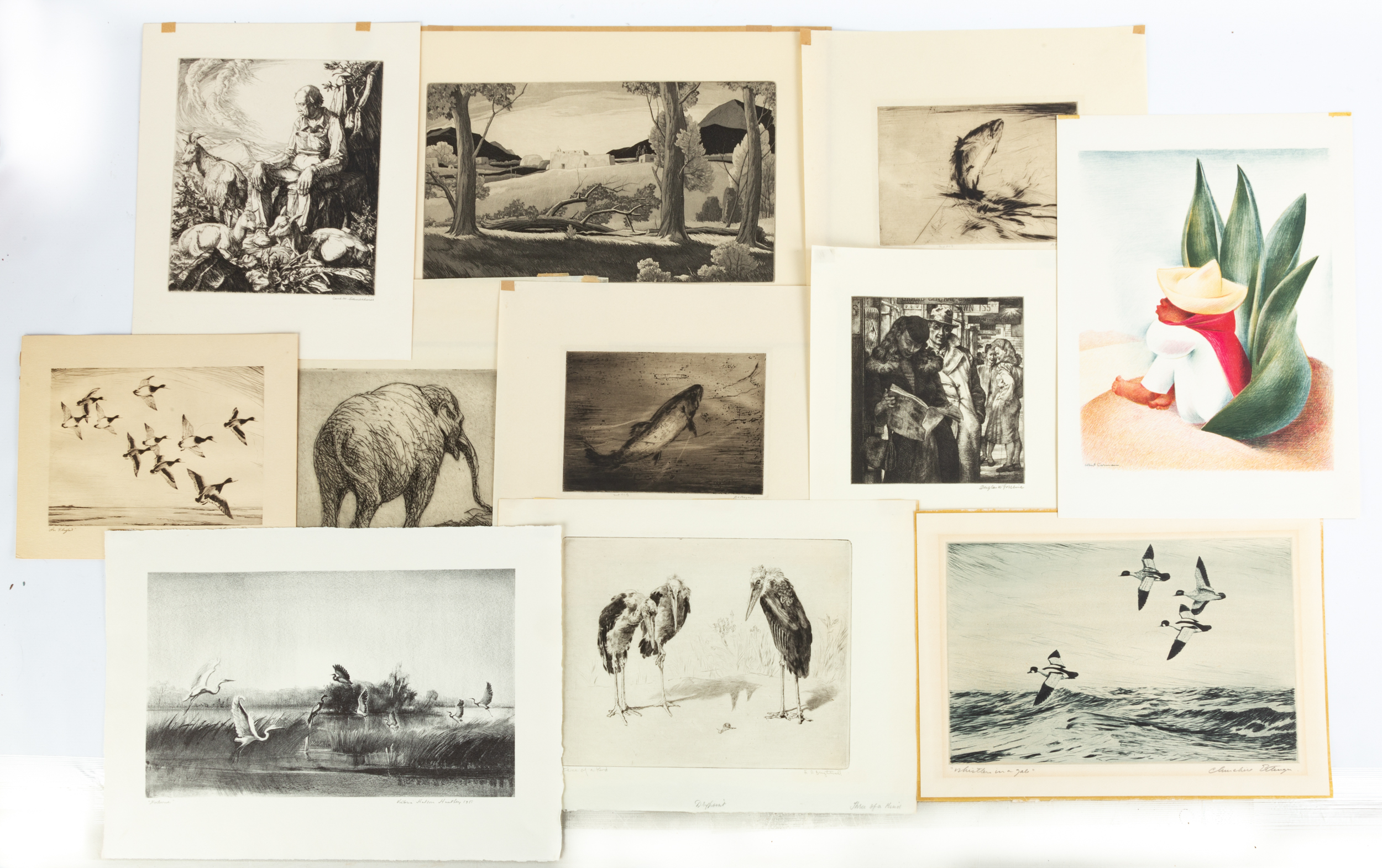 GROUP OF AMERICAN & EUROPEAN PRINTS