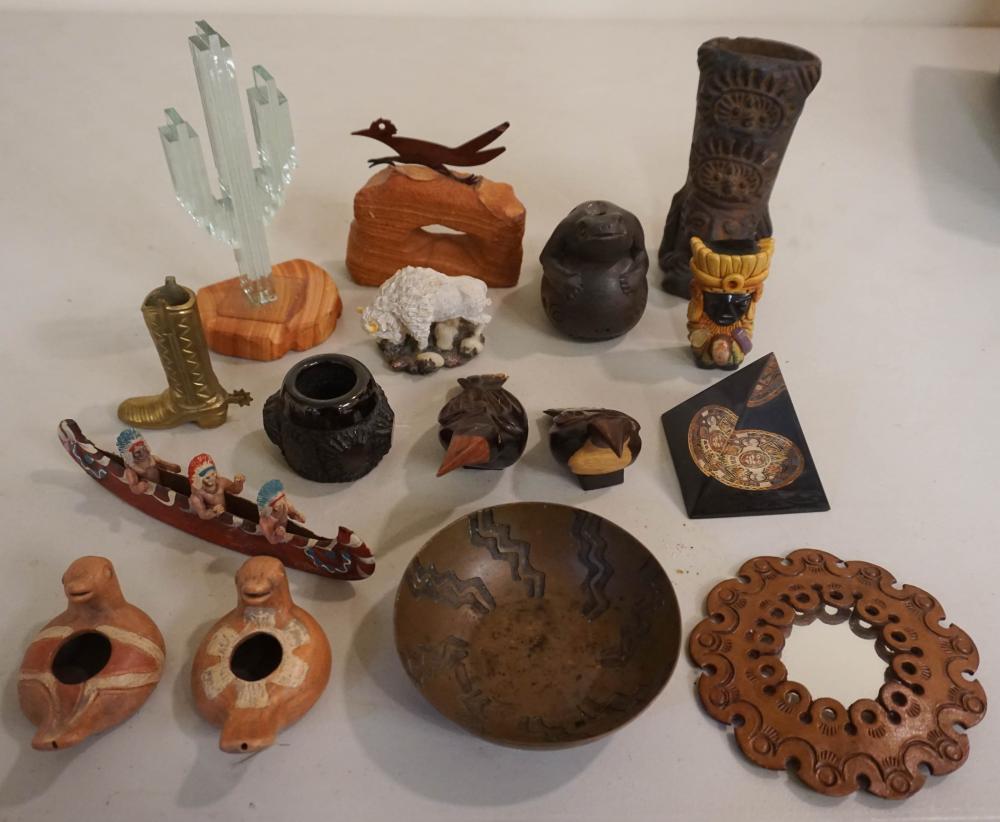 GROUP OF AMERICAN INDIAN STYLE WOOD
