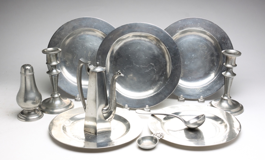 GROUP OF AMERICAN PEWTER.