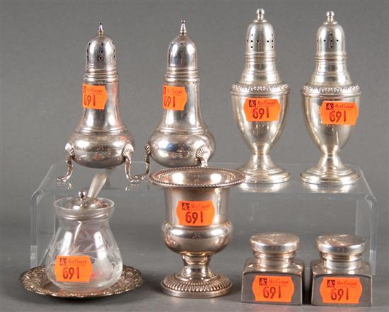 Group of American silver table