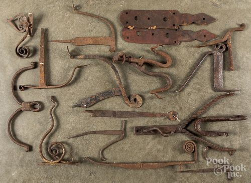 GROUP OF ANTIQUE DECORATIVE WROUGHT