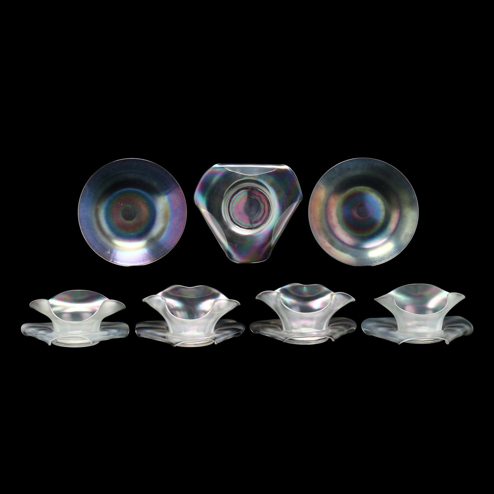 GROUP OF ANTIQUE IRIDESCENT