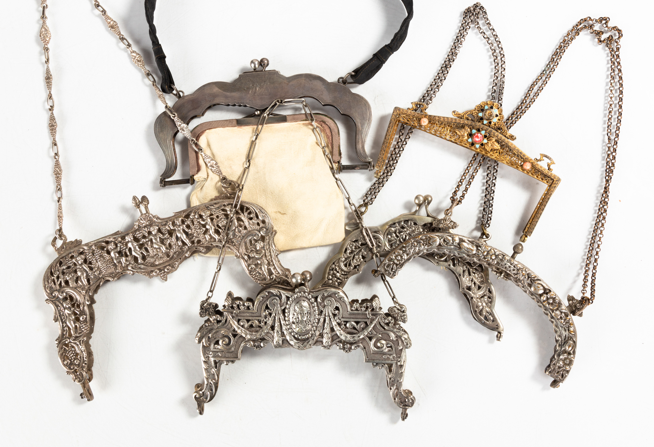 GROUP OF ANTIQUE LADIES' 800 SILVER