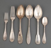 GROUP OF ANTIQUE SILVER FLATWA