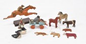 GROUP OF ANTIQUE WOODEN TOYS,
