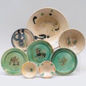 GROUP OF ART POTTERY SERVING W