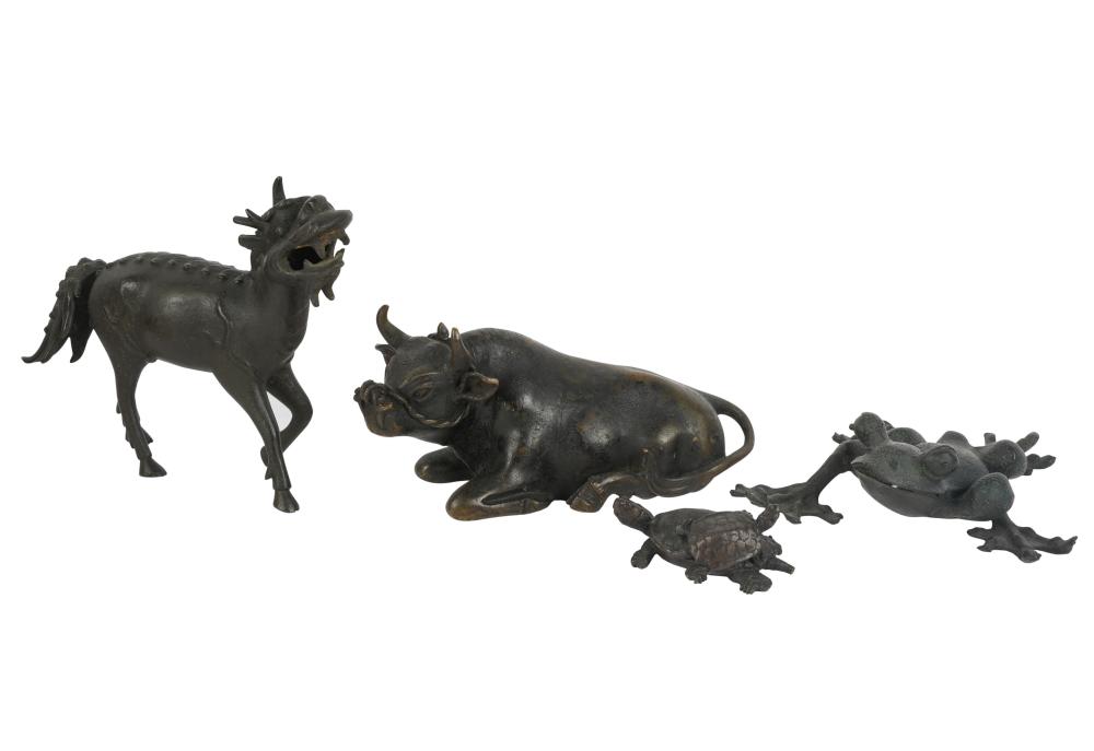 GROUP OF ASIAN BRONZE ANIMAL