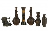 GROUP OF ASIAN BRONZE VASESGro