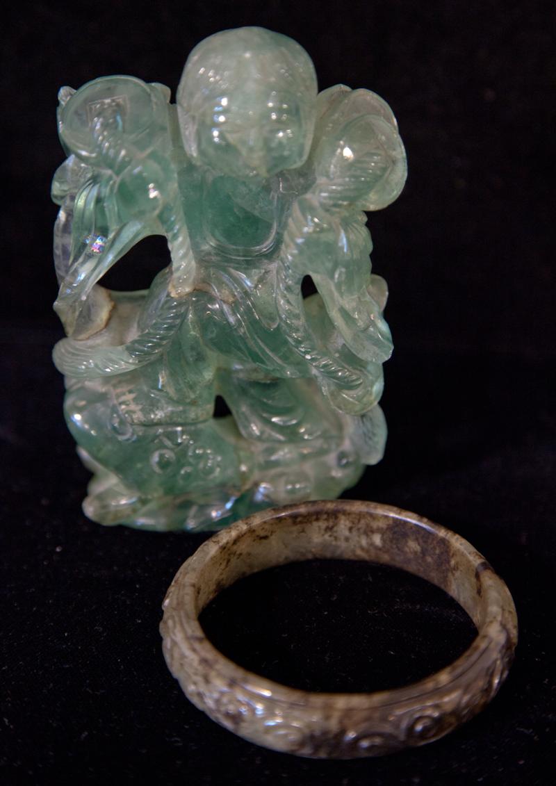 GROUP OF ASIAN CARVINGS including a