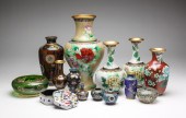 GROUP OF ASIAN CLOISONNE AND P