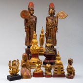 GROUP OF ASIAN LACQUERED GILTW