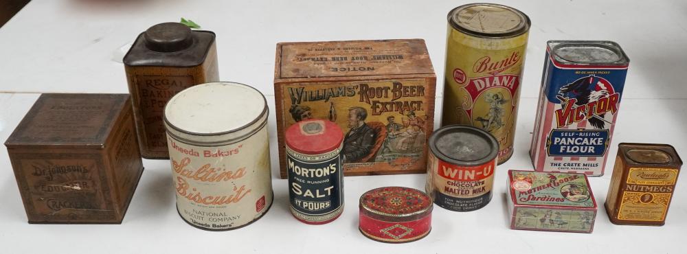 GROUP OF ASSORTED AMERICAN TINS AND