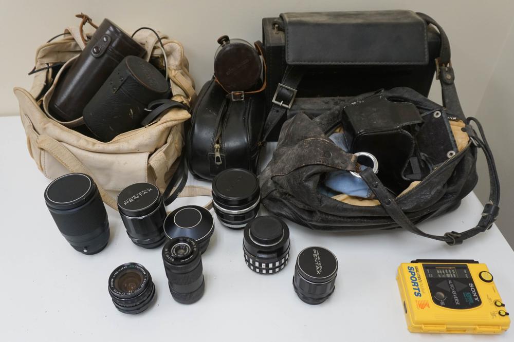GROUP OF ASSORTED CAMERA LENSES AND