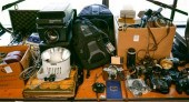 GROUP OF ASSORTED CAMERAS, BAG