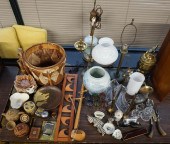 GROUP OF ASSORTED METAL, GLASS
