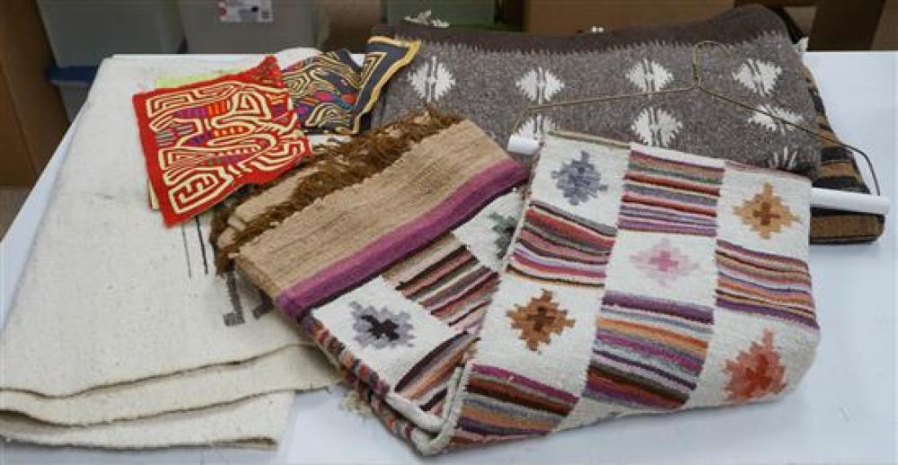 GROUP OF ASSORTED MEXICAN BLANKETS,