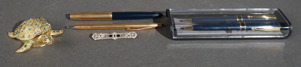 GROUP OF ASSORTED PENS, PIN AND A
