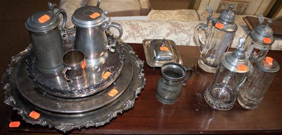 Group of assorted silver-plated