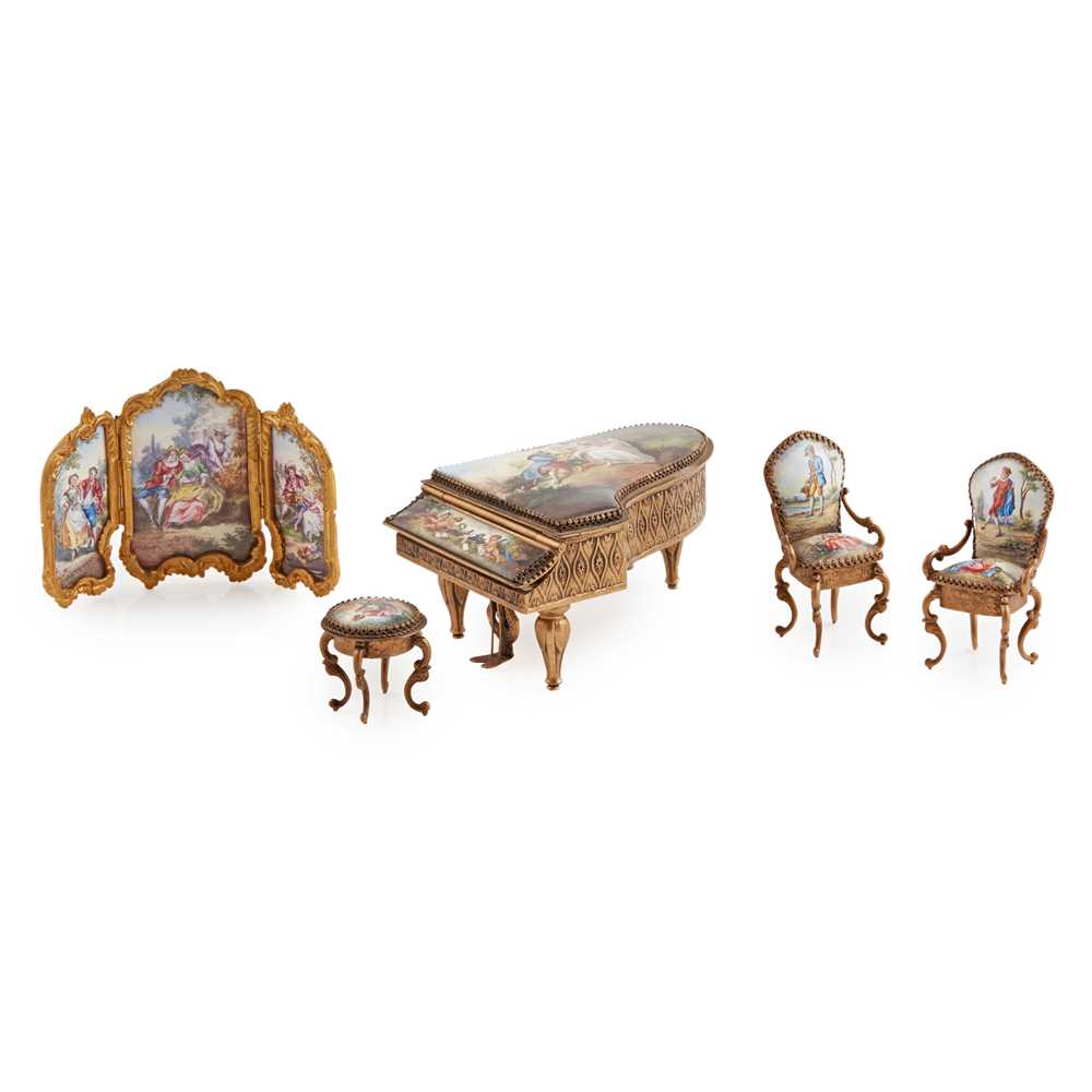 GROUP OF AUSTRIAN MINIATURE GILT