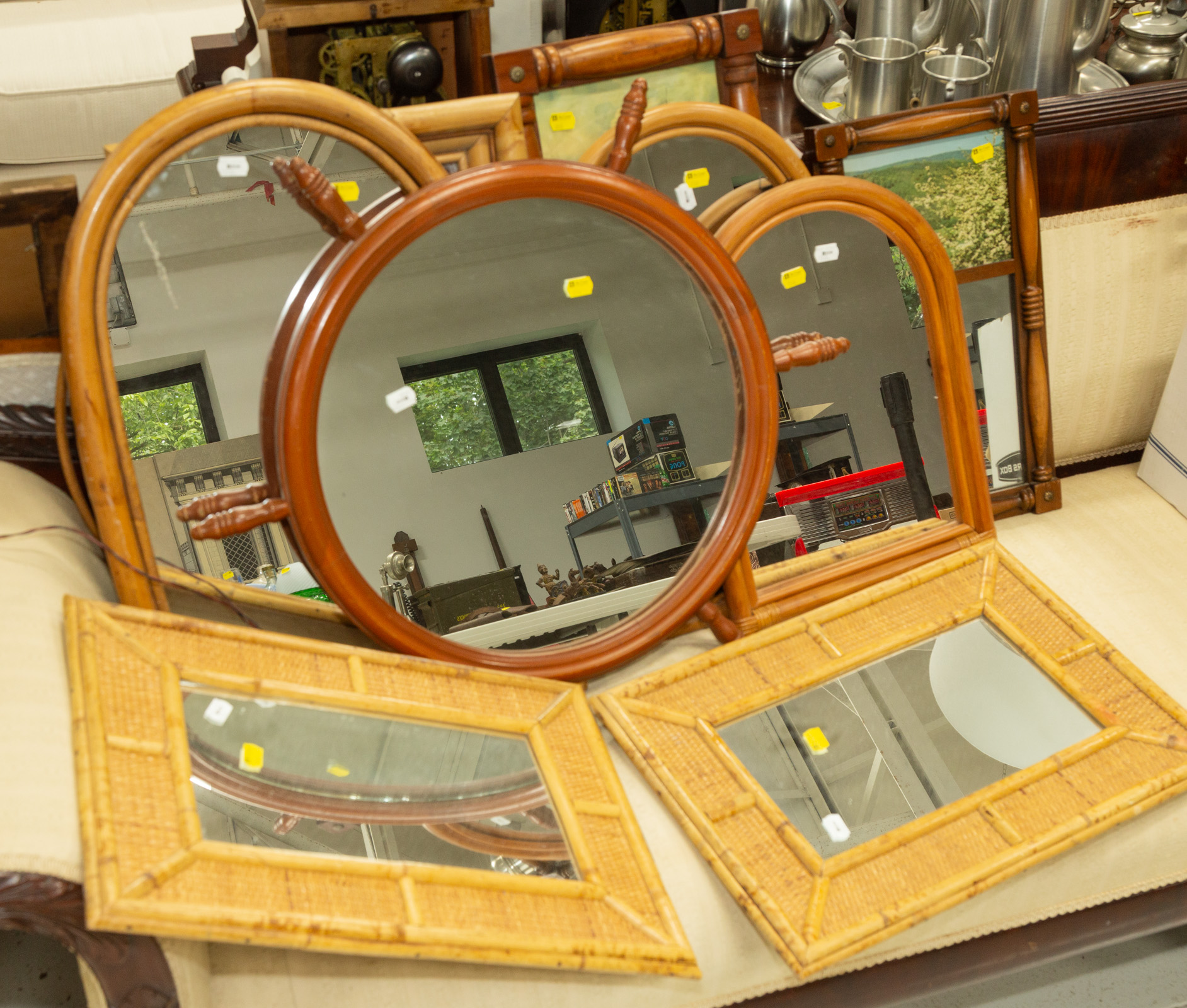 GROUP OF BAMBOO & OTHER FRAMED
