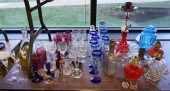 GROUP OF BAR GLASSWARE, OIL LA